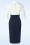 Glamour Bunny Business Babe - Dianne Pencil Dress in White and Navy  4