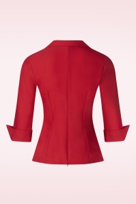 Glamour Bunny Business Babe - Dianne blouse in rood 4