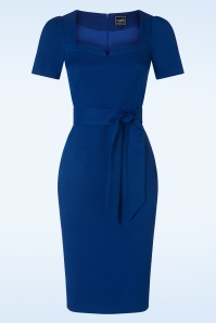 Glamour Bunny Business Babe - Helena Pencil Dress in Royal Blue 2