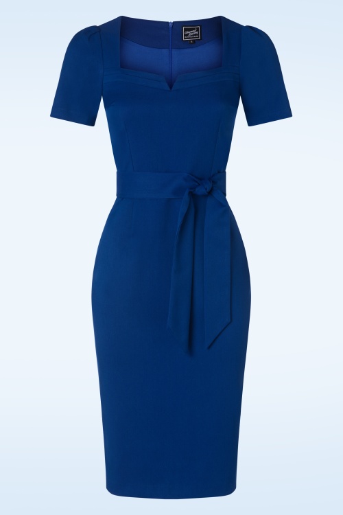 Glamour Bunny Business Babe - Helena Pencil Dress in Royal Blue 2