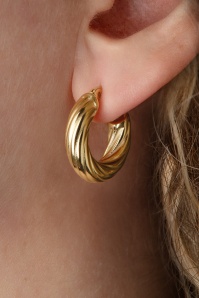 Day&Eve by Go Dutch Label - Twisted Creole Earrings in Gold