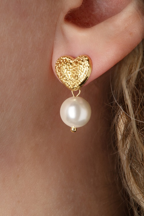 Day&Eve by Go Dutch Label - I Love Pearls Earstuds in Gold