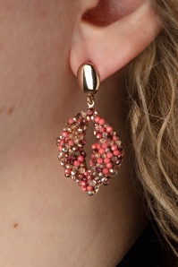 Day&Eve by Go Dutch Label - Beads Forever Drop Earrings in Pink