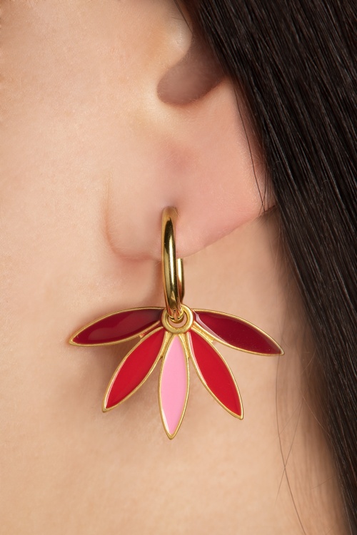 Urban Hippies - Goldplated Gemma Earrings in Red