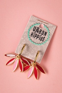 Urban Hippies - Goldplated Gemma Earrings in Red 2