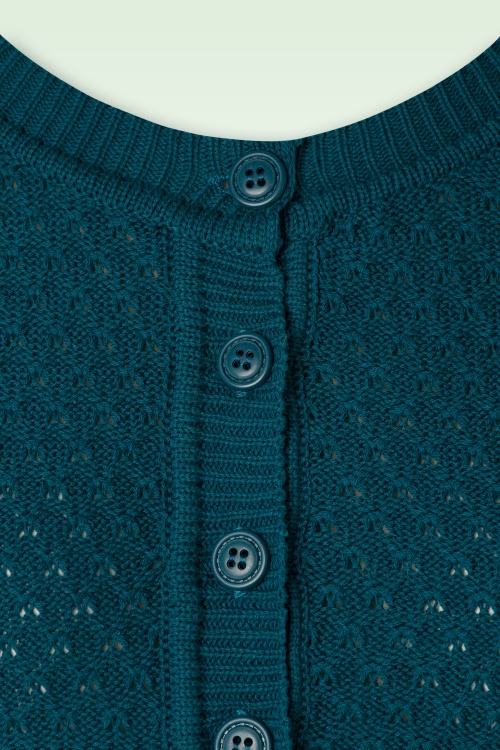 Mak Sweater - 50s Jennie Cardigan in Petrol Blue 3