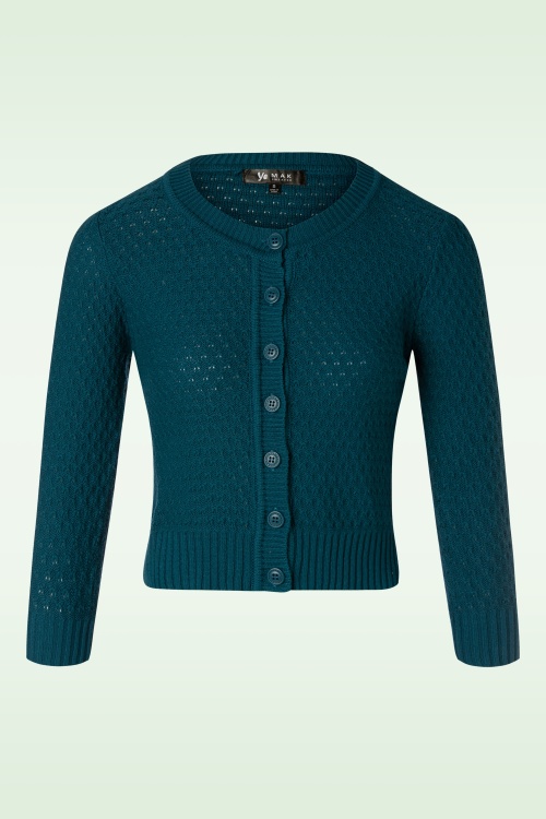 Mak Sweater - Jennie vest in petrol blauw