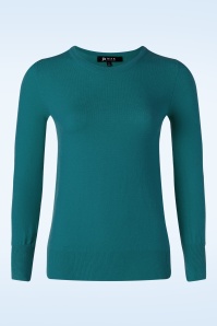 Mak Sweater - 50s Kelly Sweater in Teal Blue