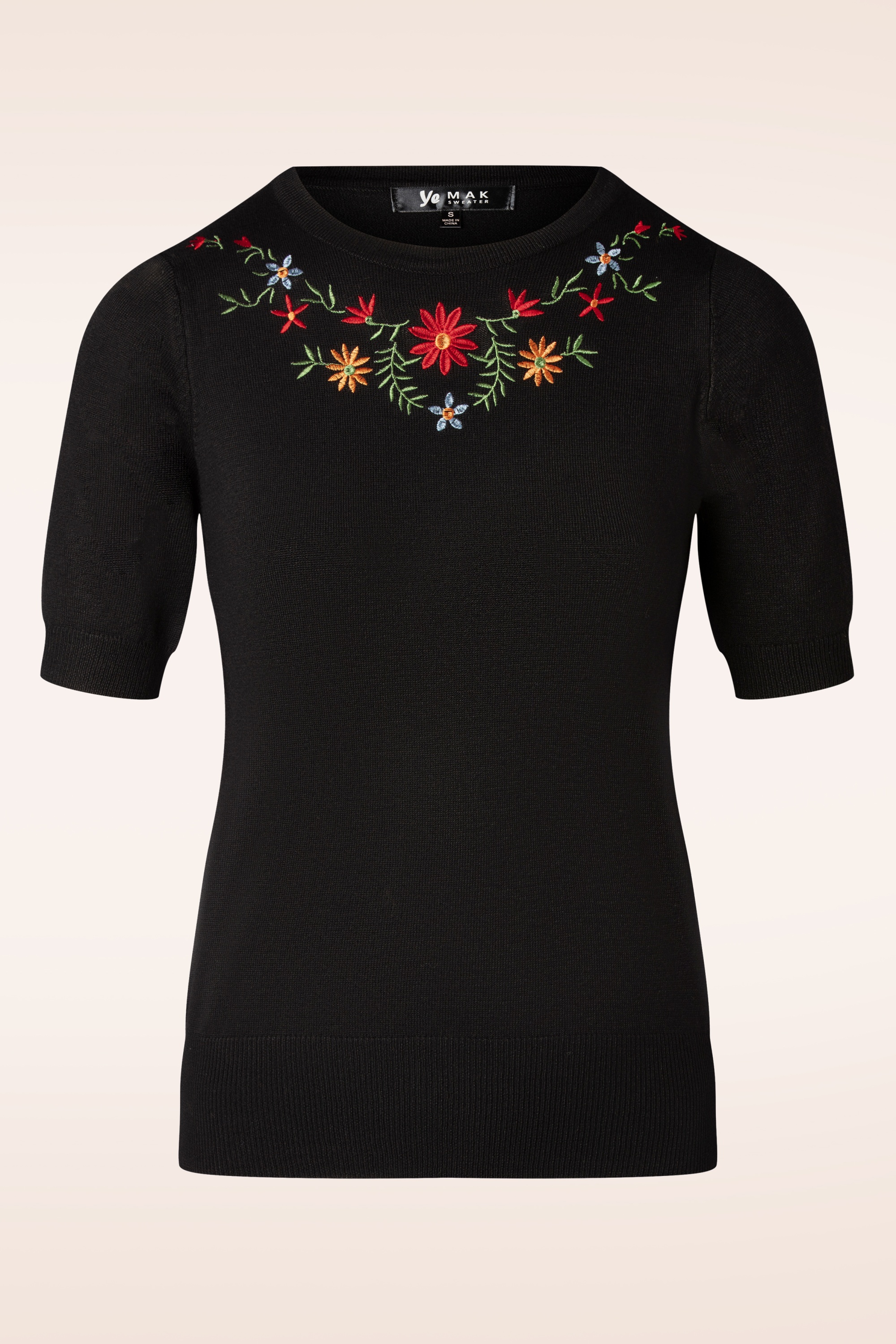 Mak Sweater - Julie Bloemen top in Zwart