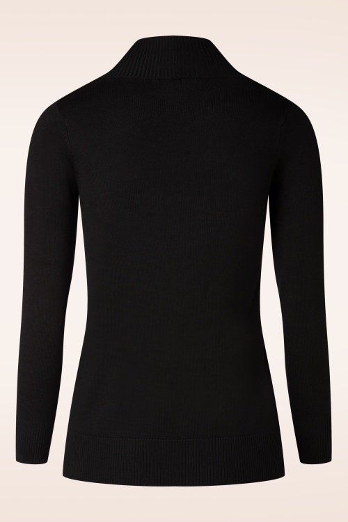 Mak Sweater - Gilet Ouvert Open Front Cardi Années 50 en Noir  2