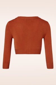 Mak Sweater - Shela Cropped Cardigan Années 50 en Orange Brûlé 2