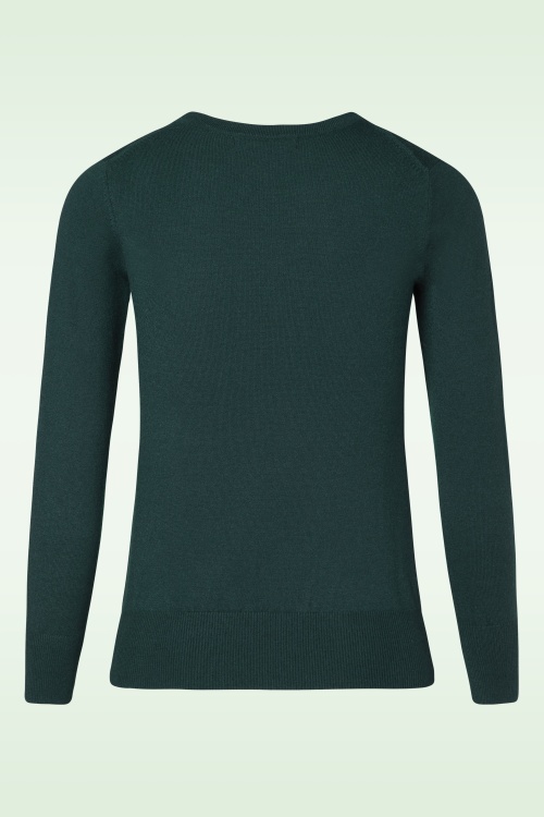 Mak Sweater - Kelly Sweater Années 50 en Bleu Paon  2