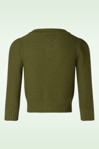 Mak Sweater - Gilet Jennie Années 50 en Vert Mousse 2