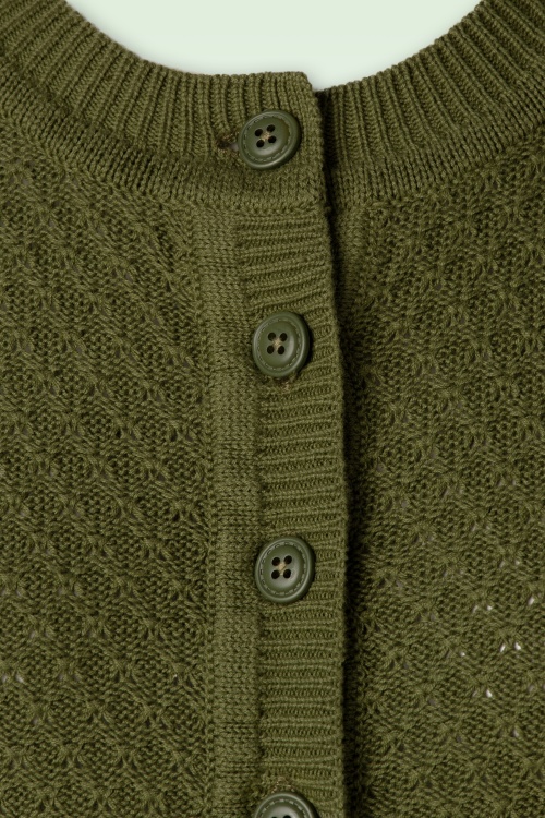 Mak Sweater - 50s Jennie Cardigan in Moss Green 3