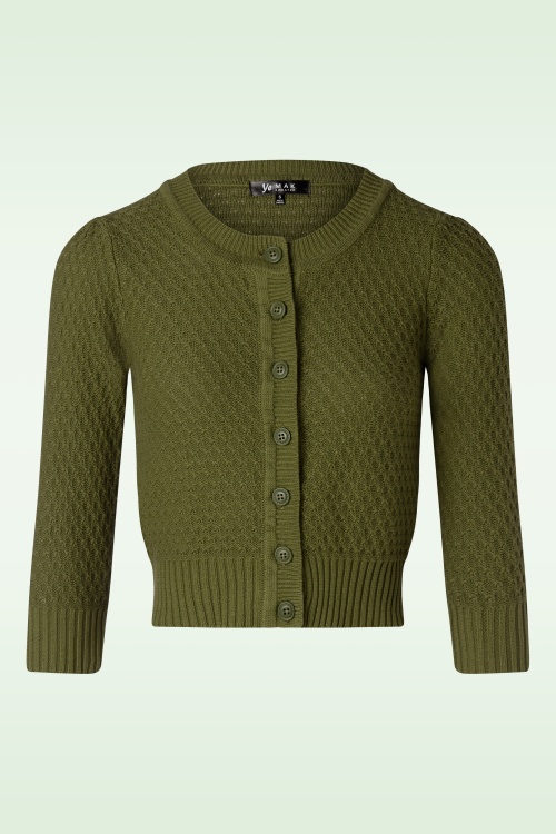 Mak Sweater - 50s Jennie Cardigan in Moss Green