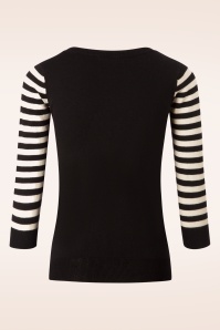 Mak Sweater - Debbie Cat striped Sweater Années 60 en Noir 2