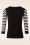 Mak Sweater - 60s Debbie Cat striped Sweater in Black 2
