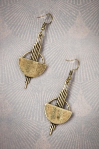 Lovely - Art Deco Brass Earrings Années 20 en Doré 2