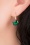 Lovely - 50s Cushion Cut Stone Earrings in Emerald Green
