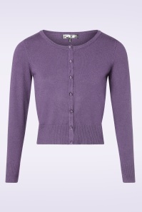 Mak Sweater - 50s Nyla Cropped Cardigan in Blueberry Purple