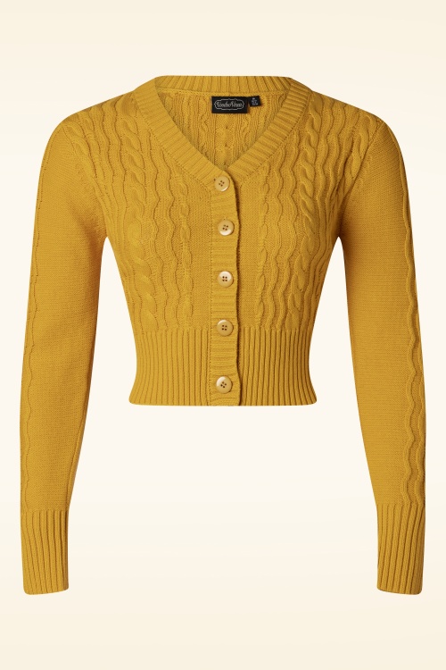 Vixen - Shelly Knit Cardigan in Mustard