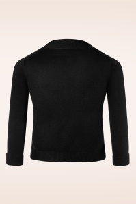 Mak Sweater - 50s Oda Open Front Cardigan in Black 2
