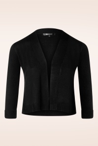 Mak Sweater - 50s Oda Open Front Cardigan in Black
