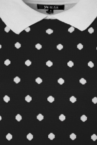 Mak Sweater - 60s Kristen Polkadot Sweater in Black and White 2