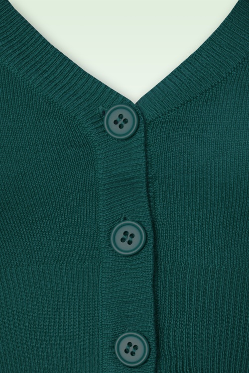 Mak Sweater - 50s Shela Cropped Cardigan in Peacock Green 3