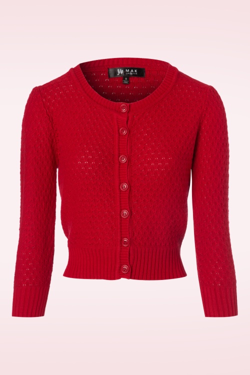 Mak Sweater - 50s Jennie Cardigan in Red