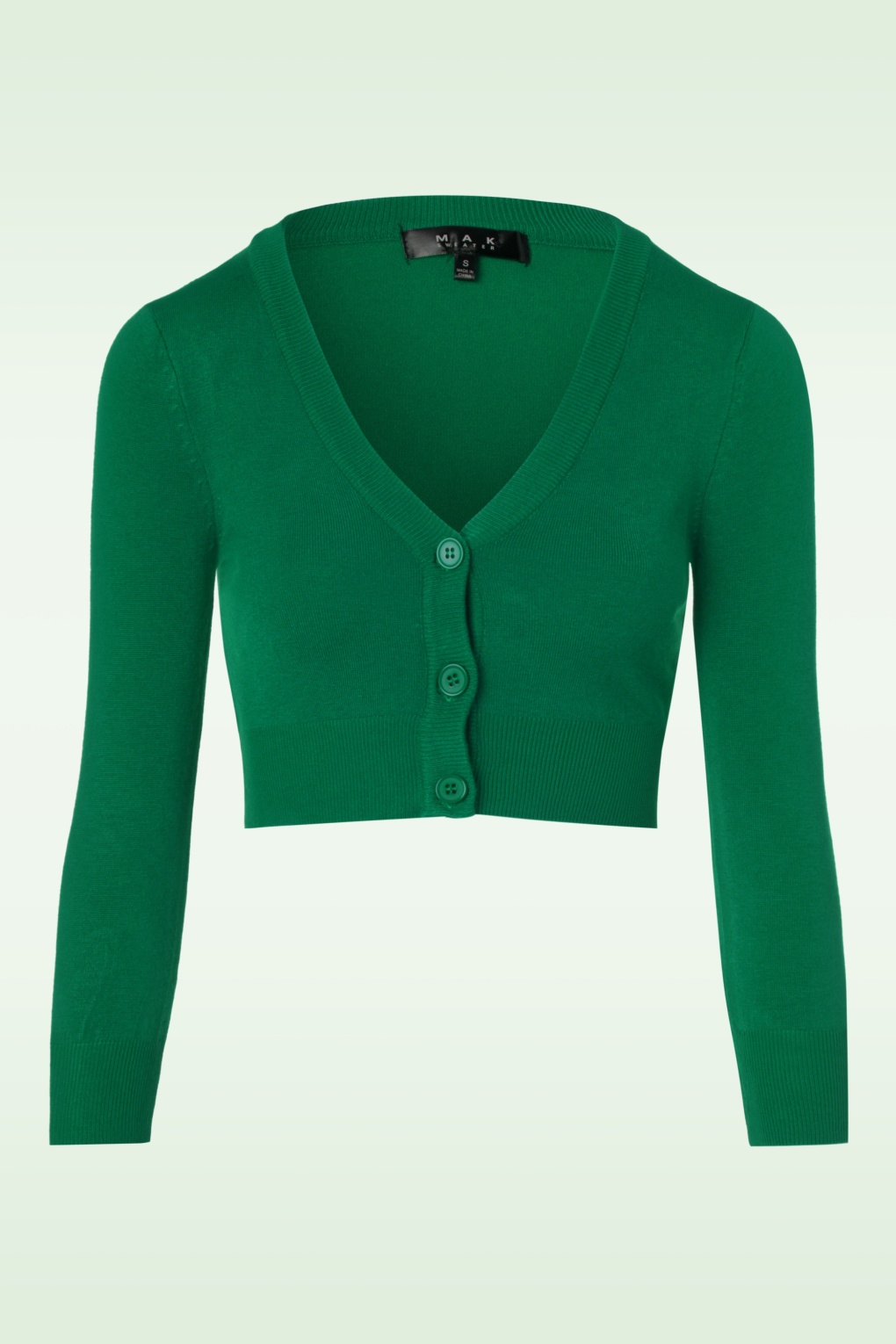 shela cropped cardigan années 50 en vert émeraude
