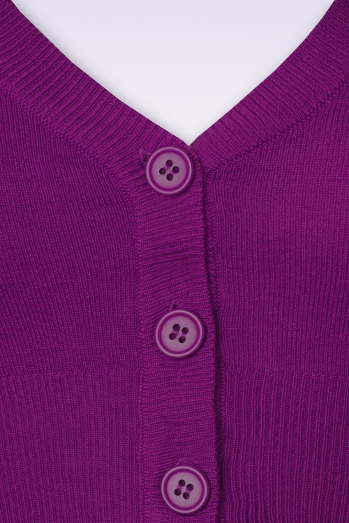 Mak Sweater - 50s Shela Cropped Cardigan in Purple 3