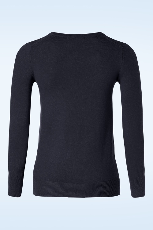 Mak Sweater - Kelly Sweater Années 50 en Bleu Marine 2
