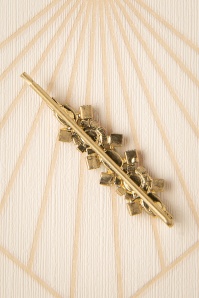 Lovely - Deco Crystal Stone Hair Pin in Gold 2