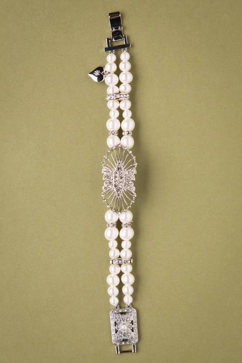 Lovely - Deco Pearl Bracelet Années 20 en Ivoire