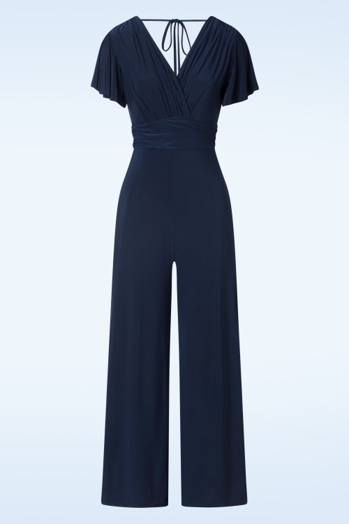 Vintage Chic for Topvintage - Matilda jumpsuit in marineblauw