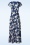 Vintage Chic for Topvintage - Rinda Floral maxi jurk in marineblauw 2
