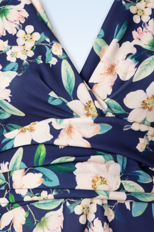 Vintage Chic for Topvintage - Rinda Floral Maxi Dress in Navy 3