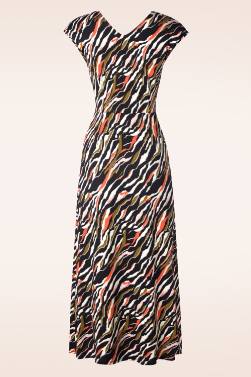 Kyra Black Geo Print Halter Maxi Dress