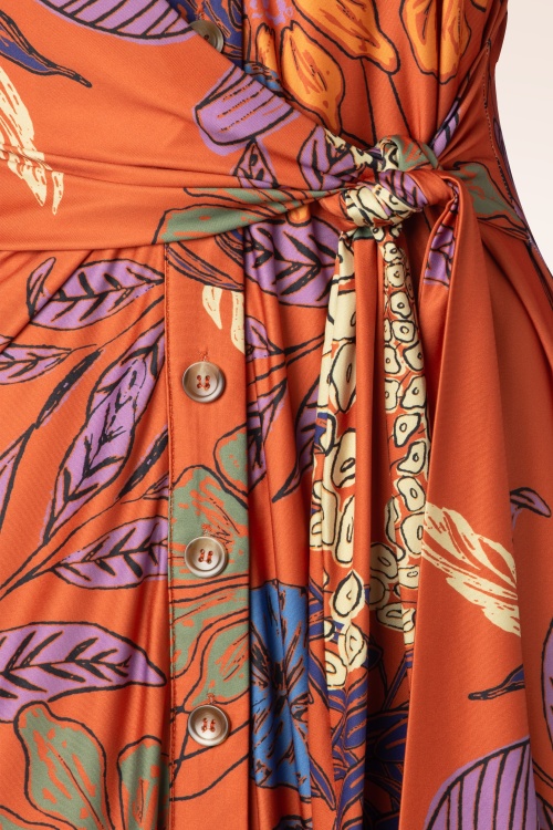 K-Design - Veronica midi jurk in oranje 4