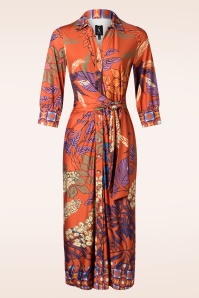 K-Design - Veronica midi jurk in oranje 2