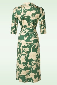 K-Design - Charlotte Flower jurk in groen  3
