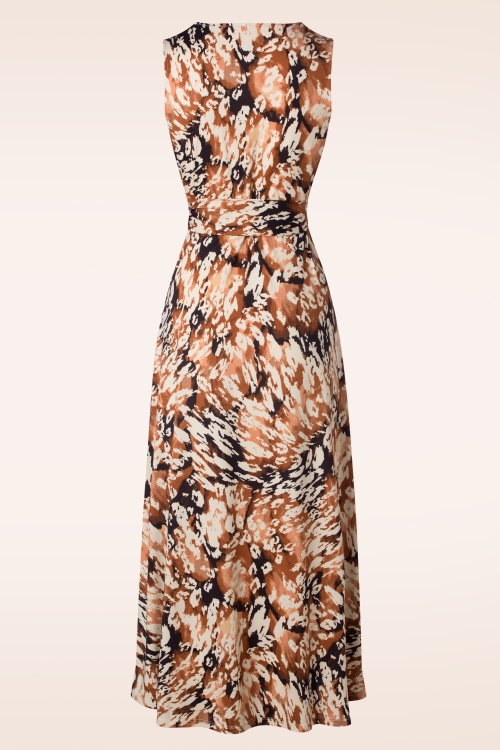 K-Design - Lyla luipaard maxi jurk in bruin  2