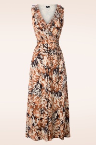 K-Design - Lyla luipaard maxi jurk in bruin 