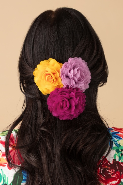 Urban Hippies - Ensemble de fleurs pour cheveux en Cool Blush, framboise et solaire 2