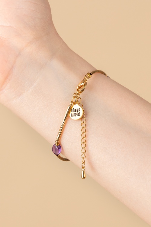Urban Hippies - Sassy Ametista Bracelet in Gold and Purple 2