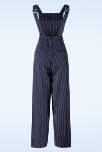 Banned Retro - Stripe Sail Dungarees in Navy 3