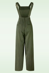 Banned Retro - Stripe Sail dungarees in groen 2