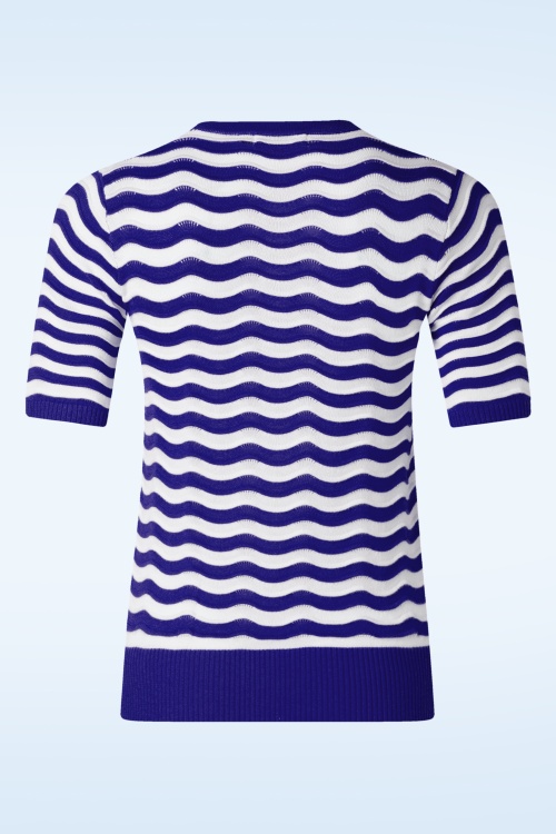 Banned Retro - Catching Waves jumper in blauw 2