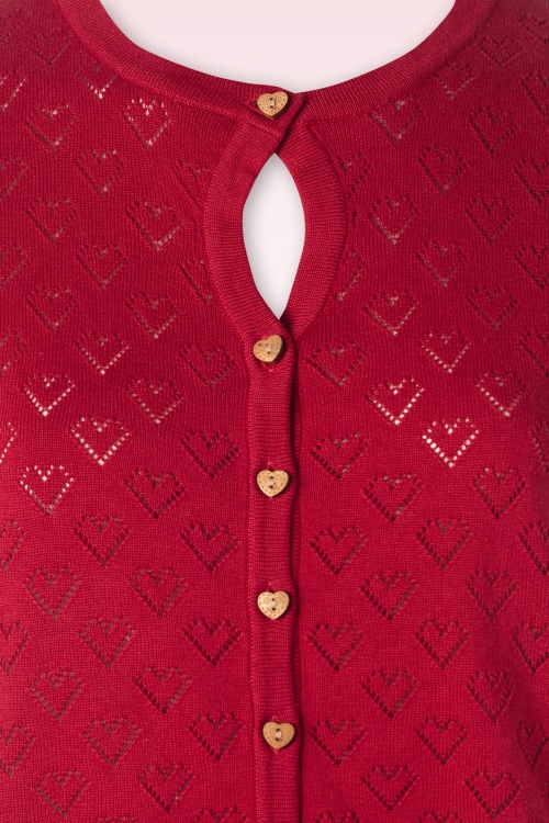 Banned Retro - Heart Blooms cardigan in rood 3